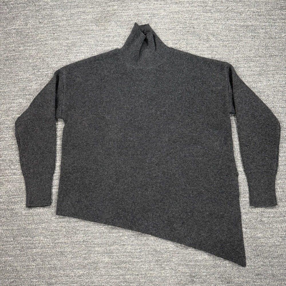 Nap Loungewear Sweater Women XL Charcoal Gray Asymmetrical Hem Slant Knit Cozy